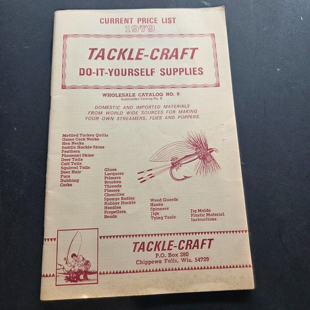 Vintage 1979 Tackle Craft Catalog No 9 Fly Tying Lure Making Fishing